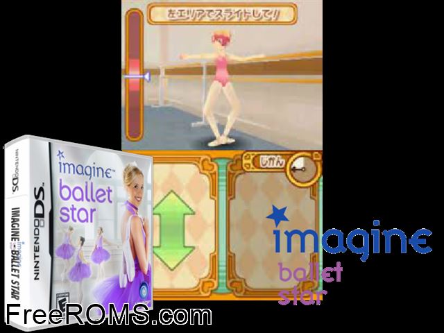 Imagine - Ballet Star NDS game showing 3D box cover and gameplay screenshot