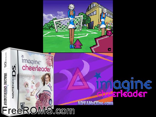 Imagine - Cheerleader NDS game showing 3D box cover and gameplay screenshot