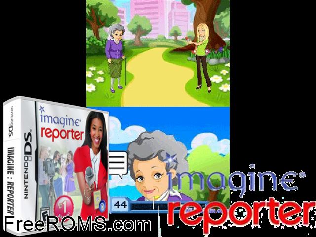Imagine - Journalist Europe NDS game showing 3D box cover and gameplay screenshot