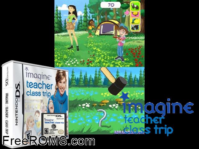 Imagine - Teacher - Class Trip NDS game showing 3D box cover and gameplay screenshot