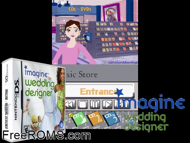 Imagine - Wedding Designer NDS game showing 3D box cover and gameplay screenshot