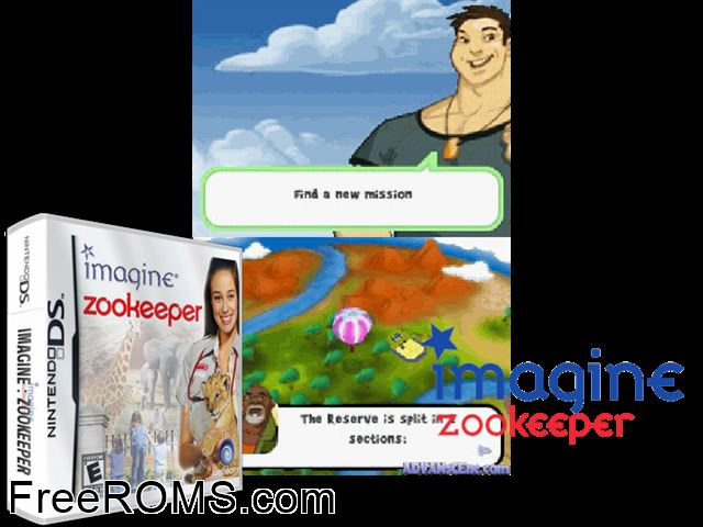 Imagine - Wildlife Keeper Europe NDS game showing 3D box cover and gameplay screenshot