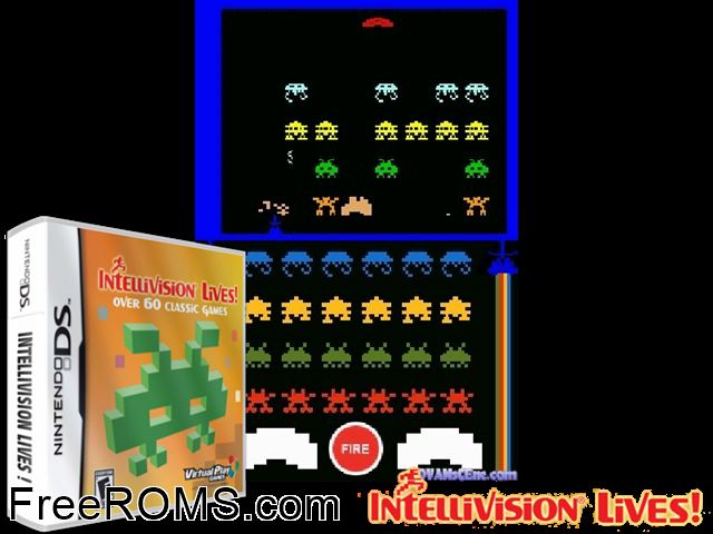 Intellivision Lives NDS game showing 3D box cover and gameplay screenshot