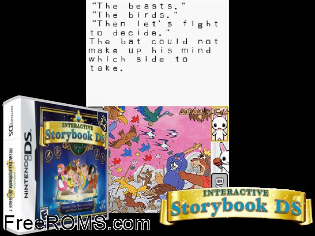 Interactive Storybook DS - Series 1 NDS game showing 3D box cover and gameplay screenshot