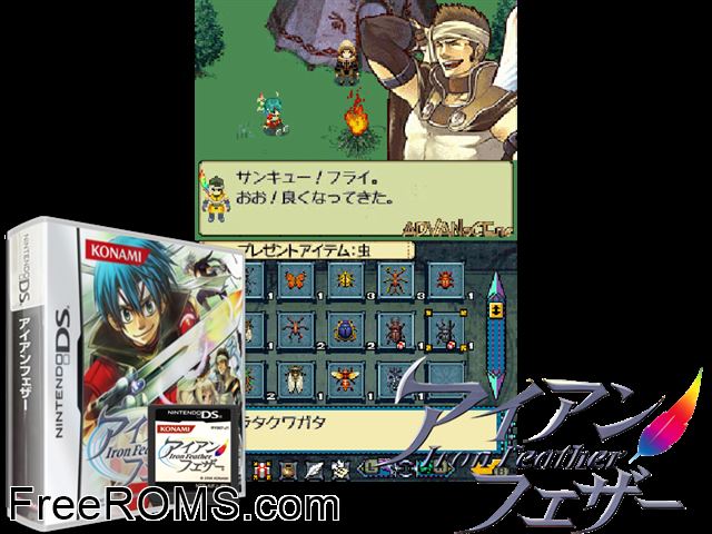 Iron Feather Japan NDS game showing 3D box cover and gameplay screenshot