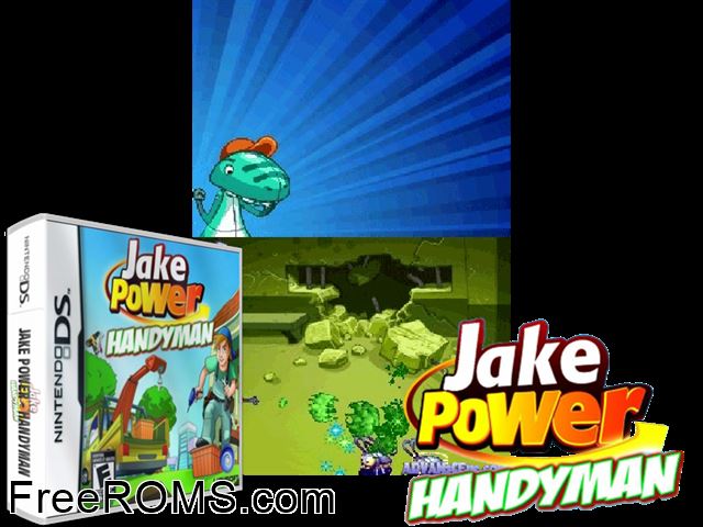 Jake Power - Handyman NDS game showing 3D box cover and gameplay screenshot