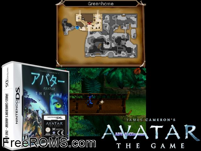 James Camerons Avatar - The Game Japan NDS game showing 3D box cover and gameplay screenshot