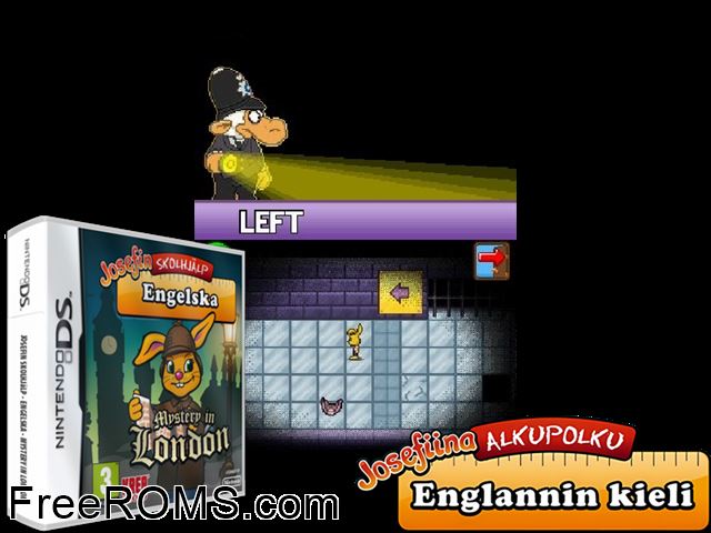 Josefin Skolhjalp - Engelska - Mystery in London NDS game showing 3D box cover and gameplay screenshot