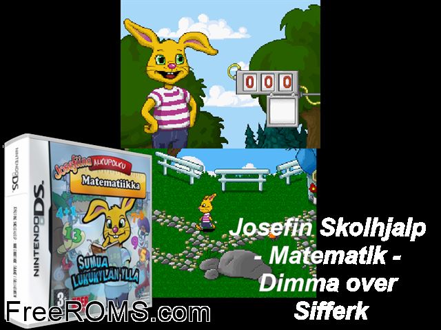 Josefin Skolhjalp Svenska - Kaos i Kommakoping NDS game showing 3D box cover and gameplay screenshot