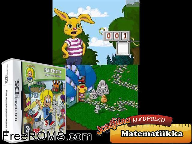 Josefine Skolehjelp - Matematikk - Taake i Tallheimen Europe NDS game showing 3D box cover and gameplay screenshot