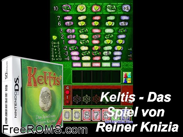 Keltis - Das Spiel von Reiner Knizia Germany NDS game showing 3D box cover and gameplay screenshot