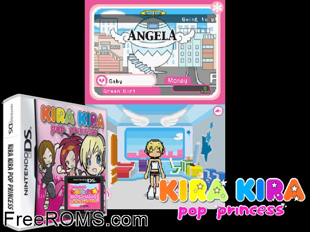 Kira Kira - Pop Princess Europe NDS game showing 3D box cover and gameplay screenshot