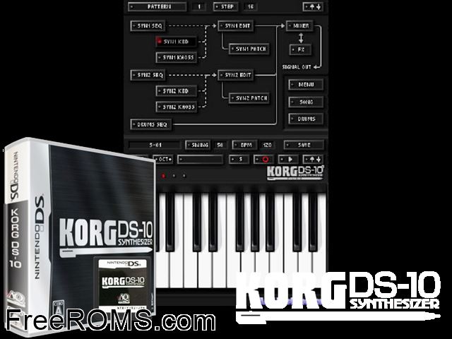 KORG DS-10 - Synthesizer Japan NDS game showing 3D box cover and gameplay screenshot