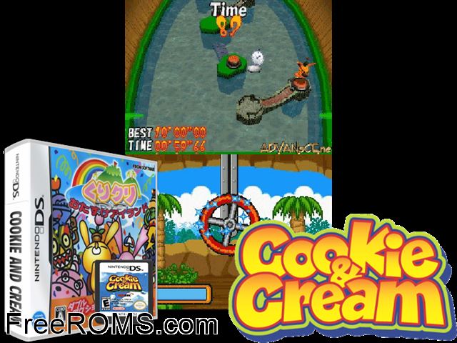 KuriKuri DS - Otasuke Island Japan NDS game showing 3D box cover and gameplay screenshot