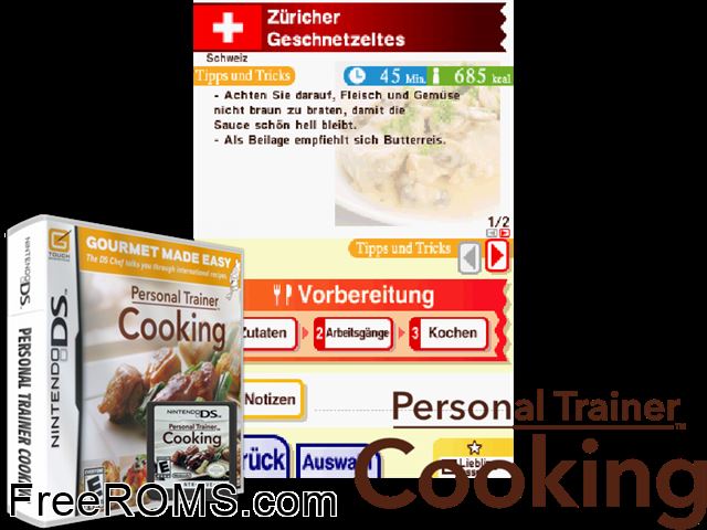 La Guida in Cucina - Che si Mangia Oggi Italy NDS game showing 3D box cover and gameplay screenshot