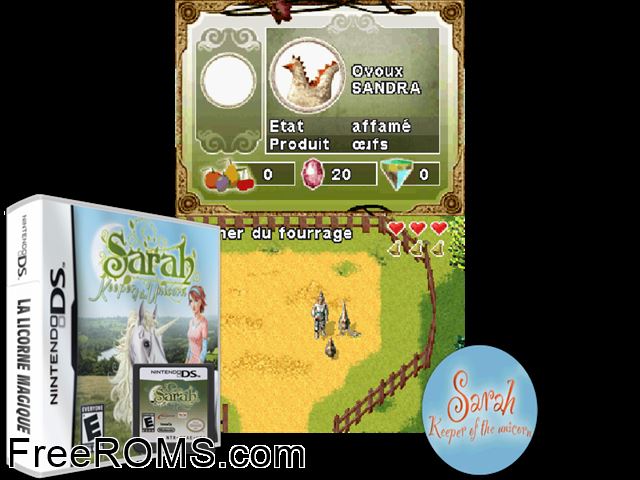 La Licorne Magique Europe NDS game showing 3D box cover and gameplay screenshot