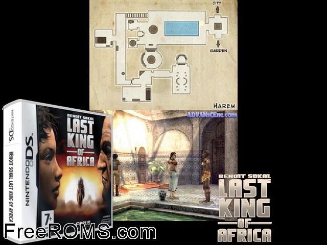 Last King of Africa Europe NDS game showing 3D box cover and gameplay screenshot