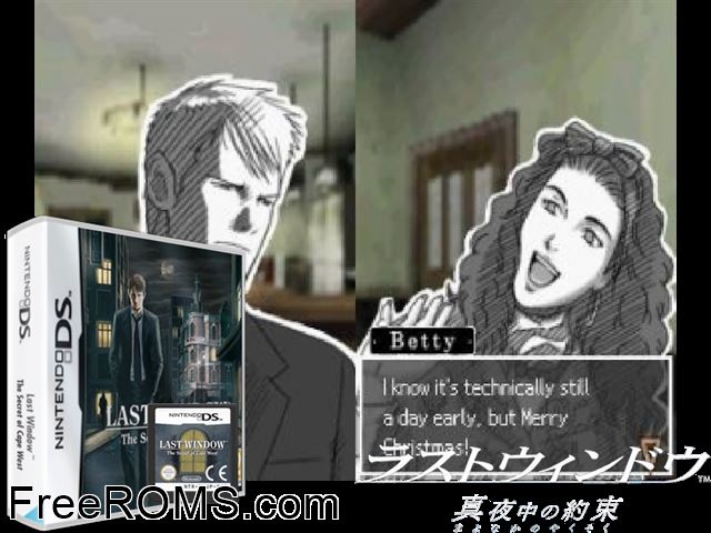Last Window - The Secret of Cape West Europe NDS game showing 3D box cover and gameplay screenshot