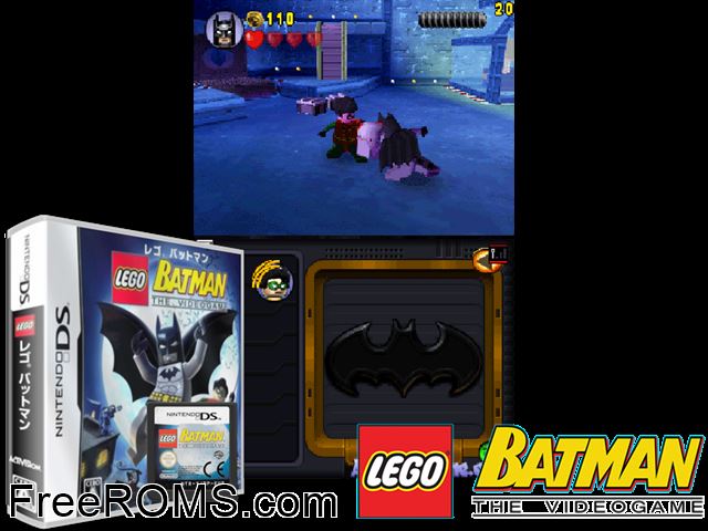 LEGO Batman - The Videogame Japan NDS game showing 3D box cover and gameplay screenshot