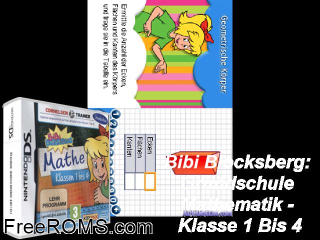 Lernerfolg Grundschule - Mathematik - Klasse 1-4 Germany NDS game showing 3D box cover and gameplay screenshot