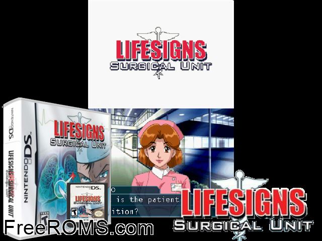 LifeSigns - Surgical Unit NDS game showing 3D box cover and gameplay screenshot