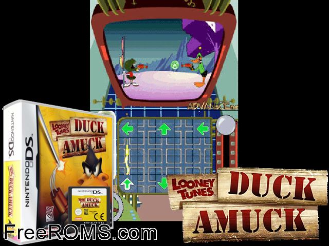 Looney Tunes - Duck Amuck France NDS game showing 3D box cover and gameplay screenshot