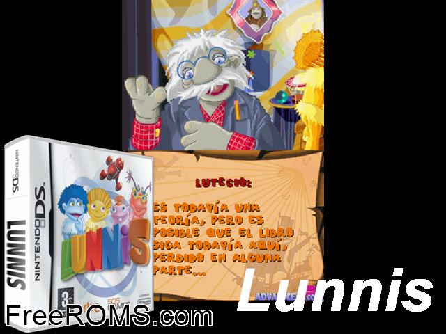 Lunnis NDS game showing 3D box cover and gameplay screenshot