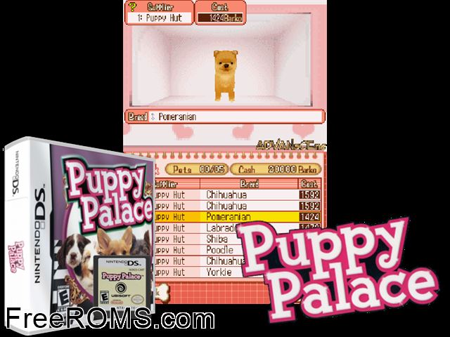 Machi no Pet-Ya-San DS - 200 Piki Wan-Chan Daishuugou Japan NDS game showing 3D box cover and gameplay screenshot