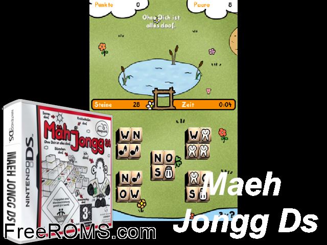 MaehJongg DS Germany NDS game showing 3D box cover and gameplay screenshot