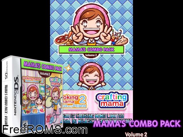 Mamas Combo Pack Volume 2 NDS game showing 3D box cover and gameplay screenshot
