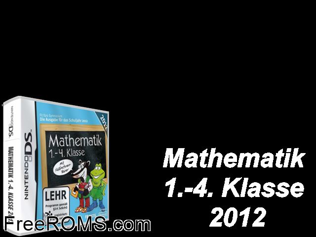 Mathematik 1-4. Klasse 2012 Germany NDS game showing 3D box cover and gameplay screenshot