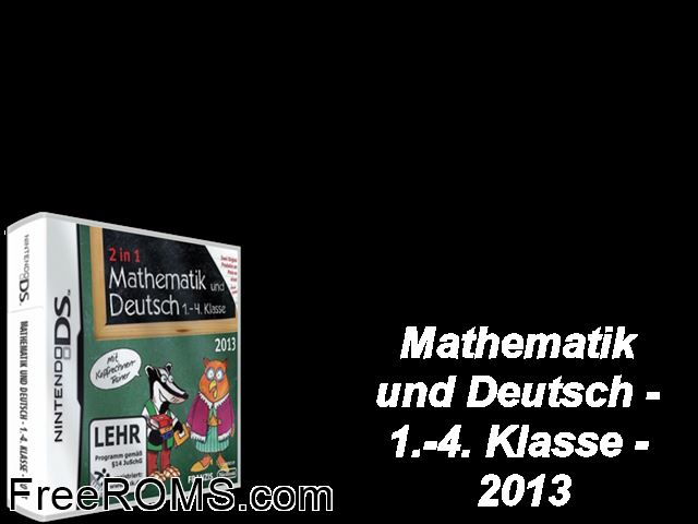 Mathematik und Deutsch 1.-4. Klasse 2013 Germany NDS game showing 3D box cover and gameplay screenshot