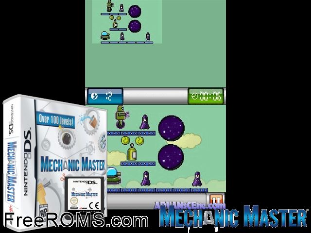Mechanic Master NDS game showing 3D box cover and gameplay screenshot