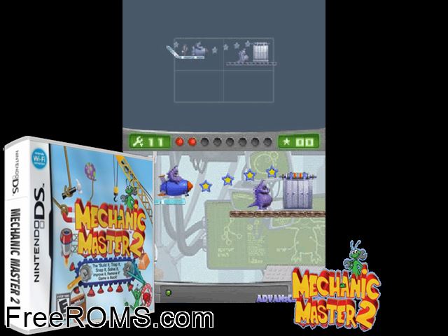 Mechanic Master 2 Europe NDS game showing 3D box cover and gameplay screenshot