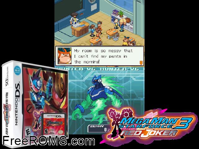 Megaman Star Force 3 - Red Joker NDS game showing 3D box cover and gameplay screenshot
