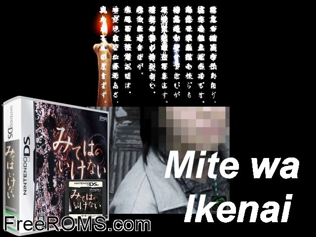 Mite wa Ikenai Japan NDS game showing 3D box cover and gameplay screenshot