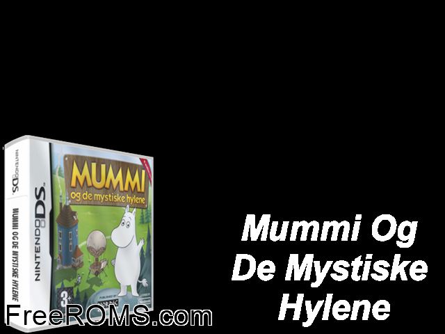 Moomin - The Mysterious Howling Europe NDS game showing 3D box cover and gameplay screenshot
