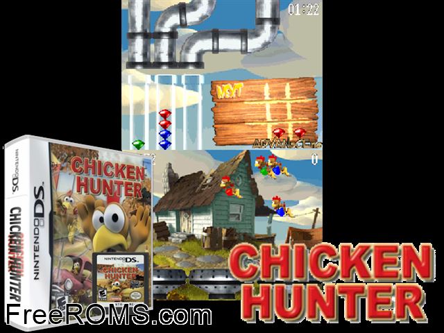 Moorhuhn DS Europe NDS game showing 3D box cover and gameplay screenshot