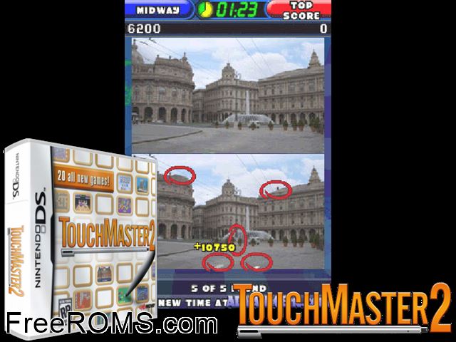 More TouchMaster Europe NDS game showing 3D box cover and gameplay screenshot