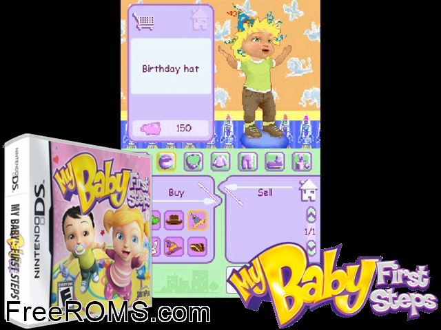 My Baby 2 - Boy and Girl Europe NDS game showing 3D box cover and gameplay screenshot