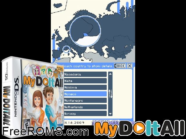 My DoItAll NDS game showing 3D box cover and gameplay screenshot