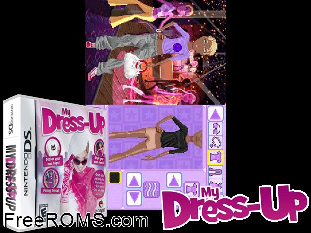 My Dress-Up Europe NDS game showing 3D box cover and gameplay screenshot