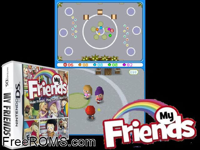My Friends NDS game showing 3D box cover and gameplay screenshot