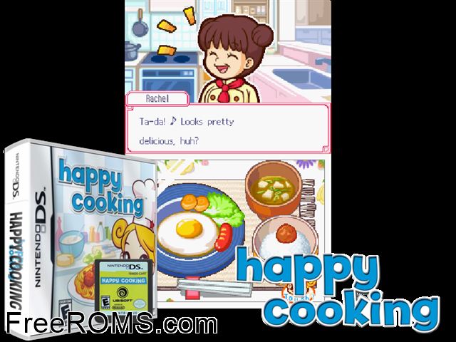 My Happy Kitchen Europe NDS game showing 3D box cover and gameplay screenshot