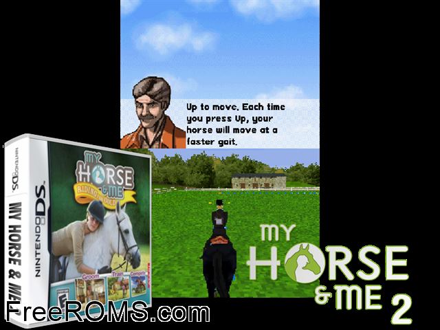 My Horse and Me - Riding for Gold NDS game showing 3D box cover and gameplay screenshot