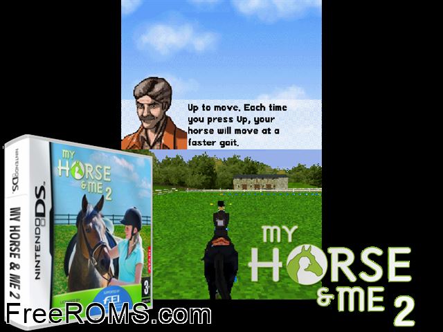 My Horse and Me 2 Europe NDS game showing 3D box cover and gameplay screenshot