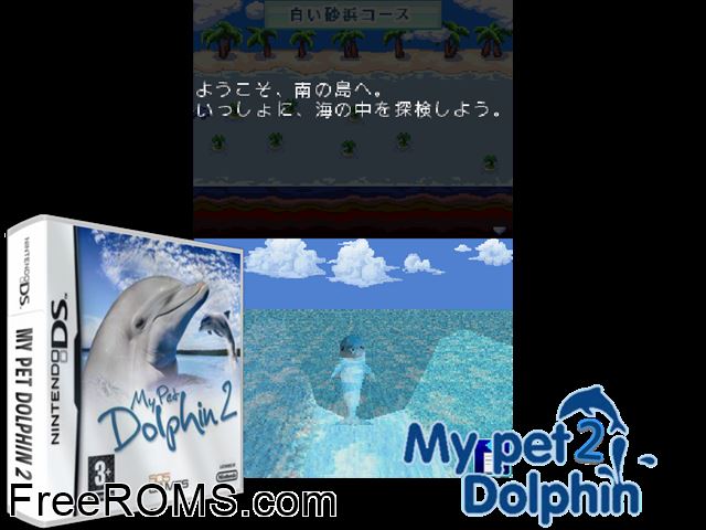 My Pet Dolphin 2 Europe NDS game showing 3D box cover and gameplay screenshot