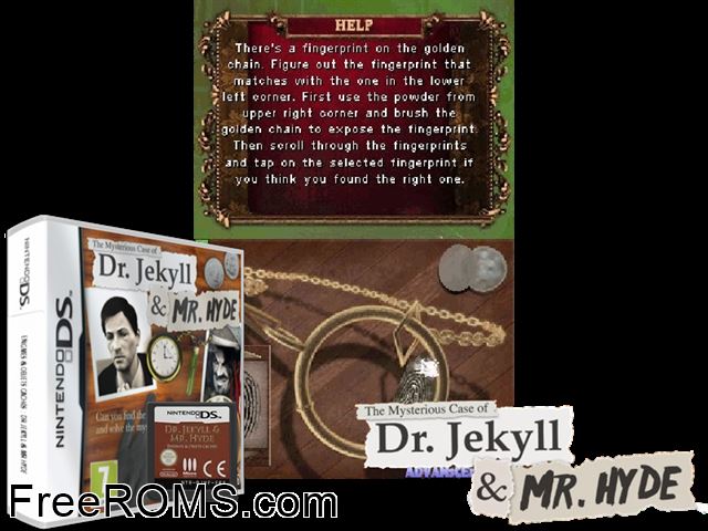 Mysterious Case of Dr. Jekyll and Mr. Hyde The Europe NDS game showing 3D box cover and gameplay screenshot