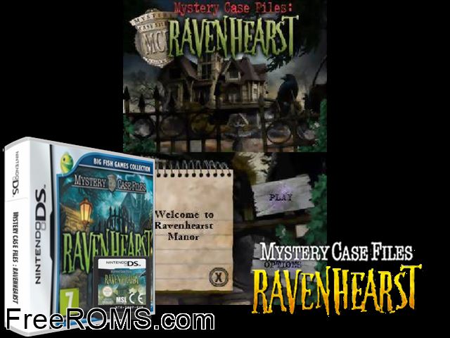 Mystery Case Files Ravenhearst Germany NDS game showing 3D box cover and gameplay screenshot