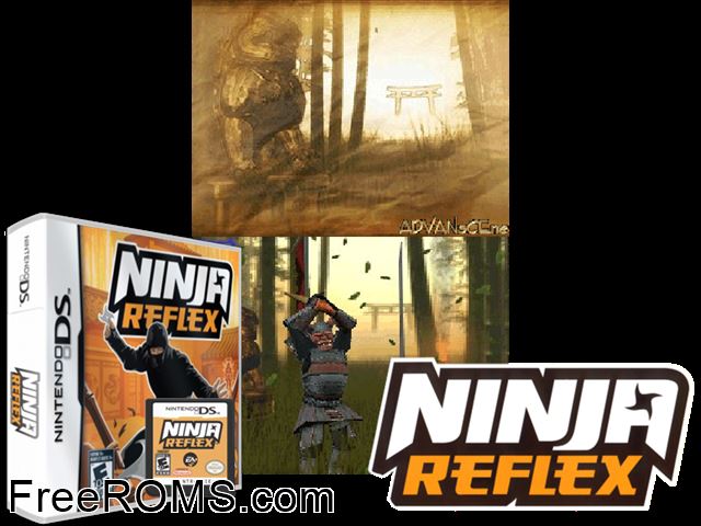 Ninja Reflex NDS game showing 3D box cover and gameplay screenshot